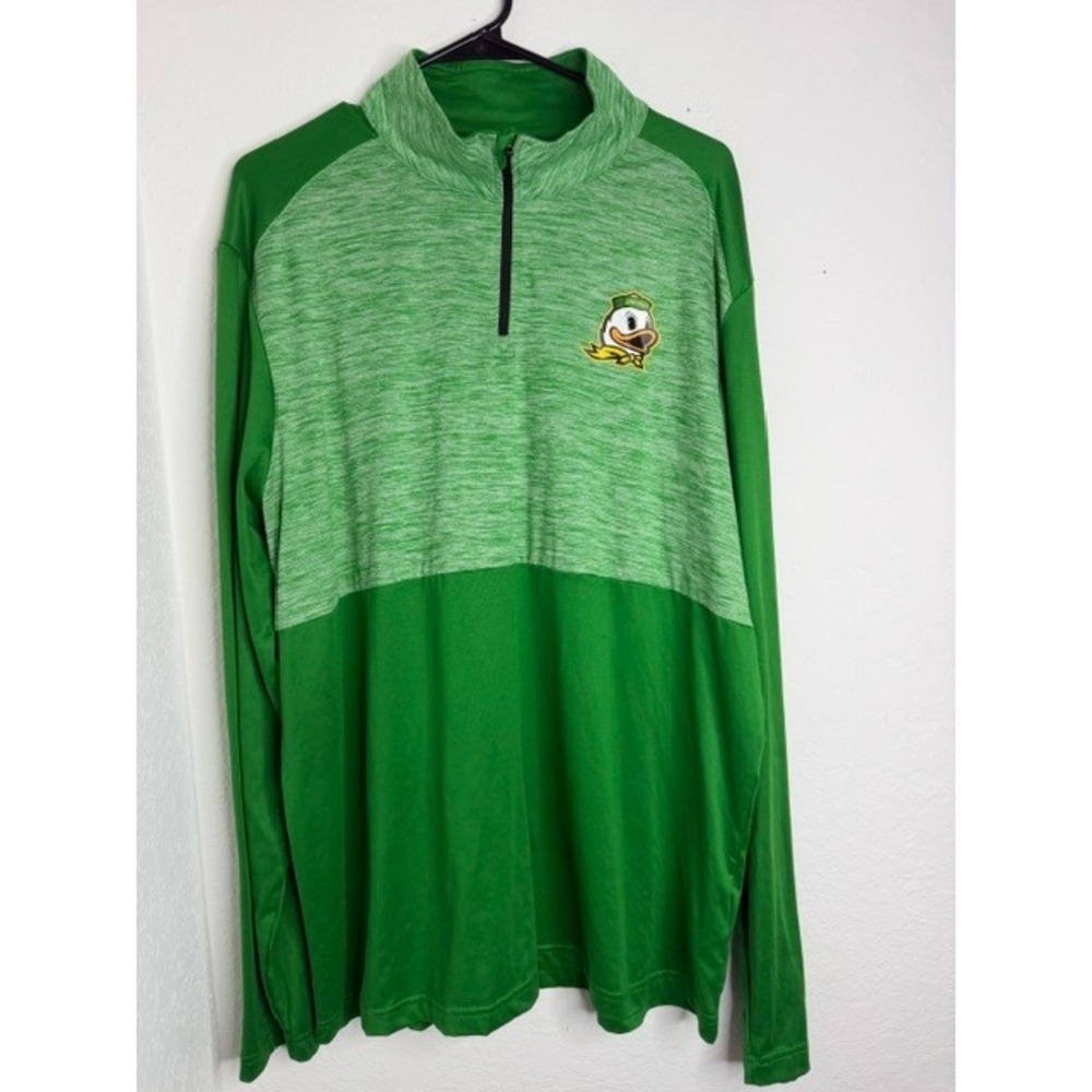 Captivating Oregon Ducks Mens XL Quarter Zip Pullover Green Heathered NCAA Shirt